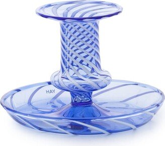 Flare Stripe glass candleholder