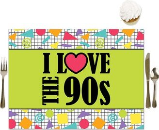 Big Dot Of Happiness 90's Throwback - Party Table Decorations - 1990s Party Placemats - Set of 16