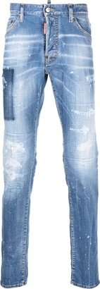 Logo-Print Light-Wash Jeans