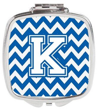 CJ1045-KSCM Letter K Chevron Blue & White Compact Mirror, 3 x 0.3 x 2.75 in.