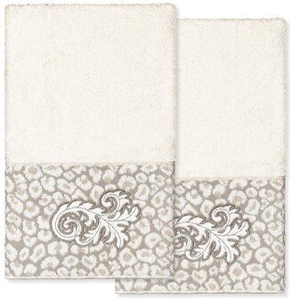 April Embellished Hand Towel - Set of 2 - Cream