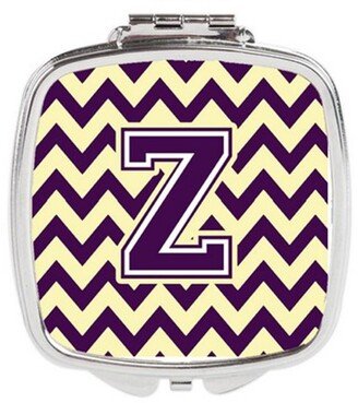 CJ1058-ZSCM Letter Z Chevron Purple & Gold Compact Mirror