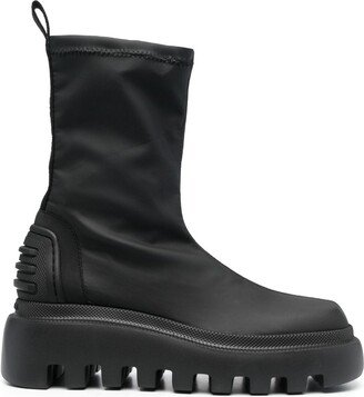 Vertical-Seamed 70mm Platform Boots