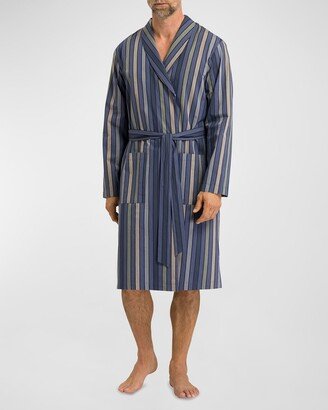 Men's Night Striped Cotton Robe