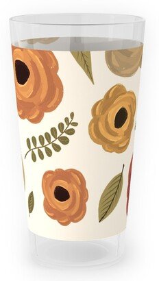 Outdoor Pint Glasses: Fall Flowers - Light Outdoor Pint Glass, Multicolor