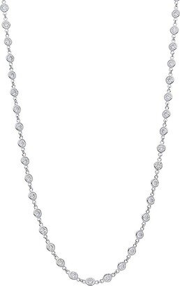 By The Yard 14K White Gold & Diamond Bezel Necklace