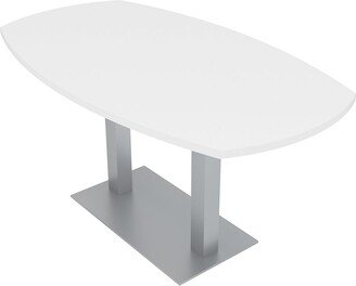 Skutchi Designs, Inc. 6 Person Small Arc Boat Conference Table with Data And Electric 6 Ft