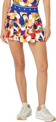 Original Penguin Golf Multi Directional Print Tennis Skort (Bluing) Women's Skort