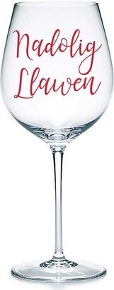 Nadolig Llawen Welsh Merry Christmas - Vinyl Sticker Decal Label For Wine, Beer Glasses, Bottles, Carafe. Tableware, Glasseware, Mugs, Gifts