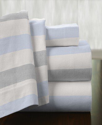 Savannah Stripe Superior Weight Cotton Flannel Sheet Set, Twin