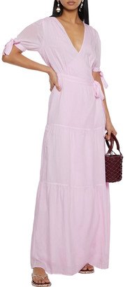 Emily gathered voile maxi wrap dress