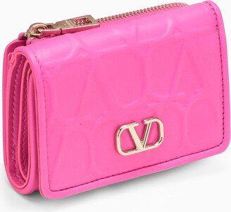 Pink PP leather wallet with Vlogo