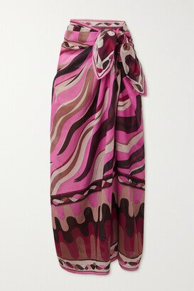 Printed Cotton-voile Pareo - Pink