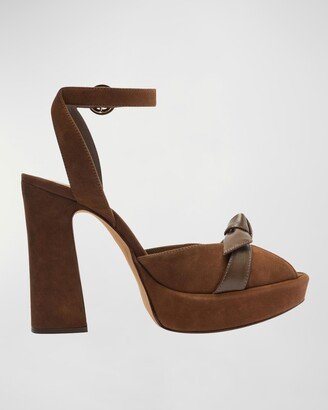 Pepitta Bow Ankle-Strap Platform Sandals