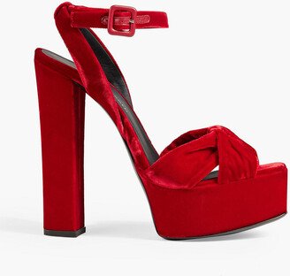 Betty Knot velvet platform sandals