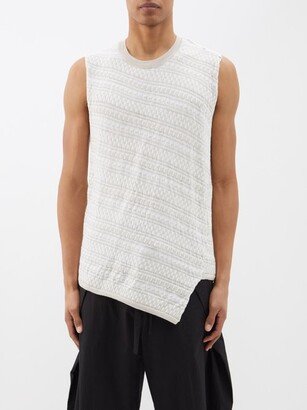 Jacquard Asymmetric Wool Vest