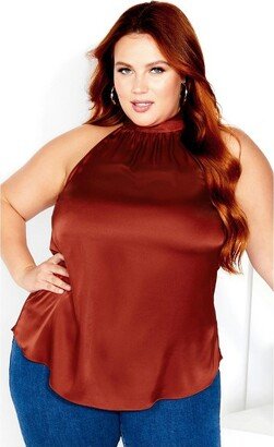 | Women's Plus Size Top Sexy Shine - Toffee - 24W