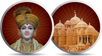 999 Pure Silver Coin | Colored 10 Gms Akshardham Temple