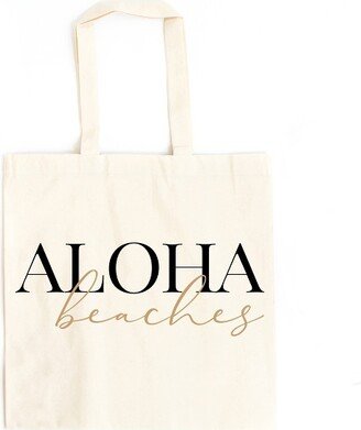 City Creek Prints Aloha Beaches Canvas Tote Bag - 15x16 - Natural