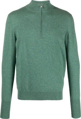 Short-Zip Cashmere Jumper