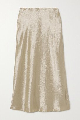 Leisure Alessio Crinkled-satin Midi Skirt - Off-white