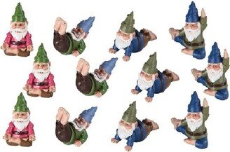 Q-Max 12-Piece Miniature Yoga Garden Gnome Figurine Set 1.75