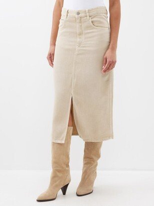 Marant Etoile Tilauria Front-slit Denim Midi Skirt