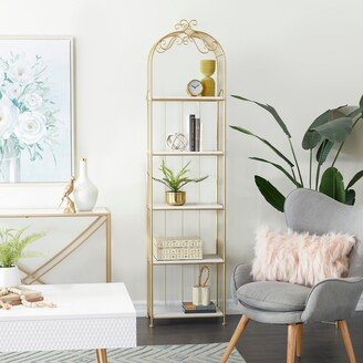 Studio 350 Gold Marble Glam Shelving Unit - 20 x 12 x 79