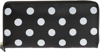 Polka Dot Printed Zip-Around Wallet