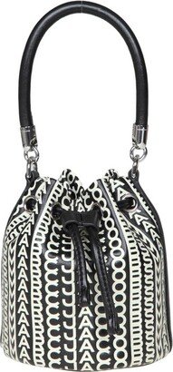 Monogram Printed Drawstring Bucket Bag