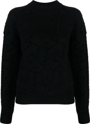 Crew-Neck Jacquard Sweatshirt