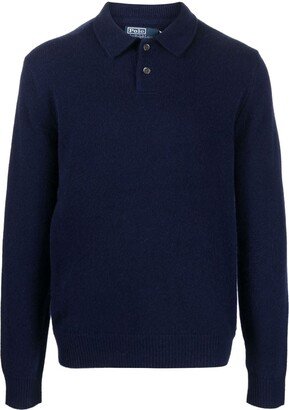 Long-Sleeved Cashmere Polo Shirt