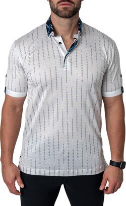 Mozarttrasport White Cotton Button-Down Polo