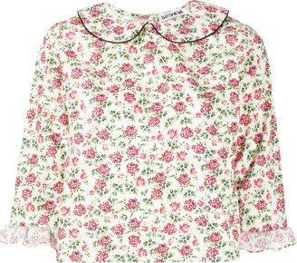 Anise floral-print cotton blouse