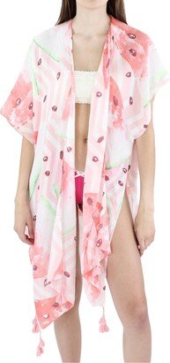 Watermelon Womens Sheer Printed Shawl/Wrap