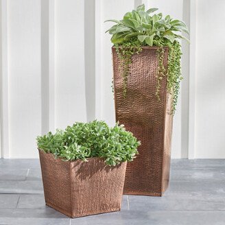 Hammered Stainless Steel Planter Pots