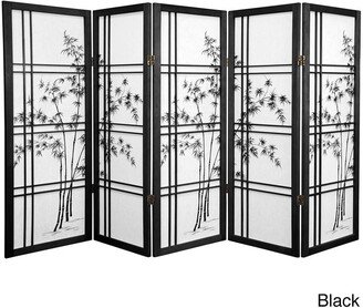 Handmade Wood and Rice Paper Bamboo Tree Shoji Screen - 48 x 70