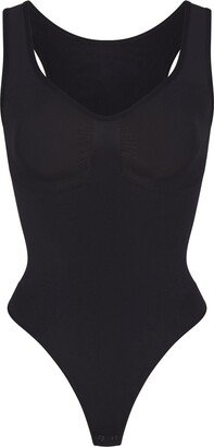 Seamless Sculpt Scoop Neck Thong Bodysuit | Onyx