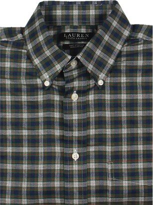 Mens Plaid Regular Fit Button-Down Shirt