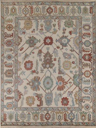 Oushak Oriental Area Rug Handmade Beige Wool Carpet - 8'0 x 9'10