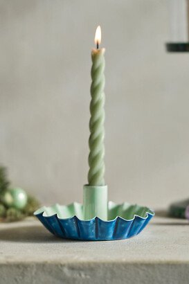 Ruffle Two-Tone Taper Candle Holder