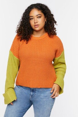 Plus Size Colorblock Sweater