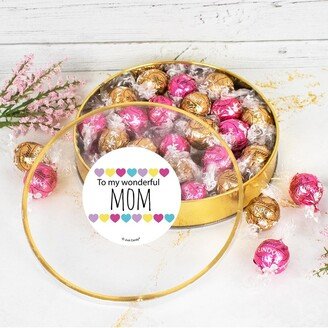 Mother's Day Candy Gift Tin with Chocolate Lindor Truffles by Lindt Large Plastic Tin with Sticker By Just Candy
