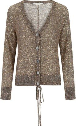 Sequin-Detailed Knitted Cardigan-AA