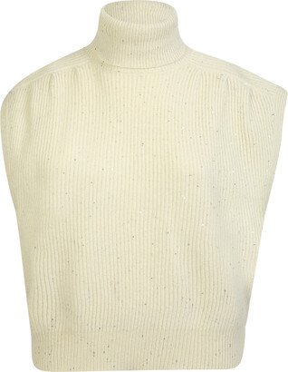 High-neck Pullover Made In Cashmere Blend With Sequins