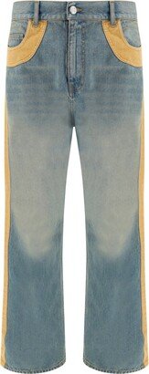 Bluemarble Logo Patch Wide-Leg Jeans-AA