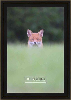 PosterPalooza 14x19 Contemporary Black Complete Wood Picture Frame with UV Acrylic, Foam Board Backing, & Hardware