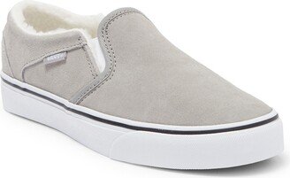 Asher Faux Shearling Slip-On Suede Sneaker