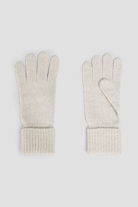 Metallic cashmere-blend gloves