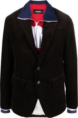 Layered Single-Breasted Blazer-AA